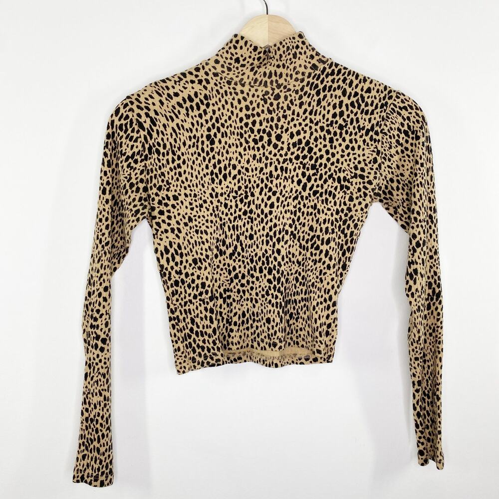 Brandy Melville Brown Black Cheetah Print Crop Top Women's One Size OS Italy
